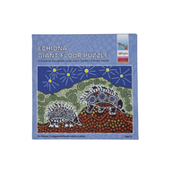 Wingaru Education Echidna giant floor puzzle with Aboriginal art by Dunghutti artist Aunty Cynthia O’Brien-Younie celebrating Australian wildlife.